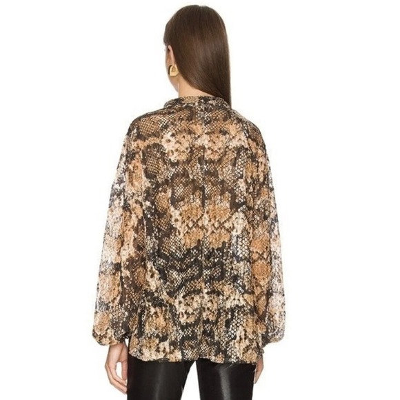 New Free People Out For The Night Long Sleeve Top in Snake Combo ~Size Small - Picture 6 of 16